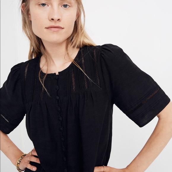 Madewell Pleated Button-Front Shift Dress - Picture 2 of 7